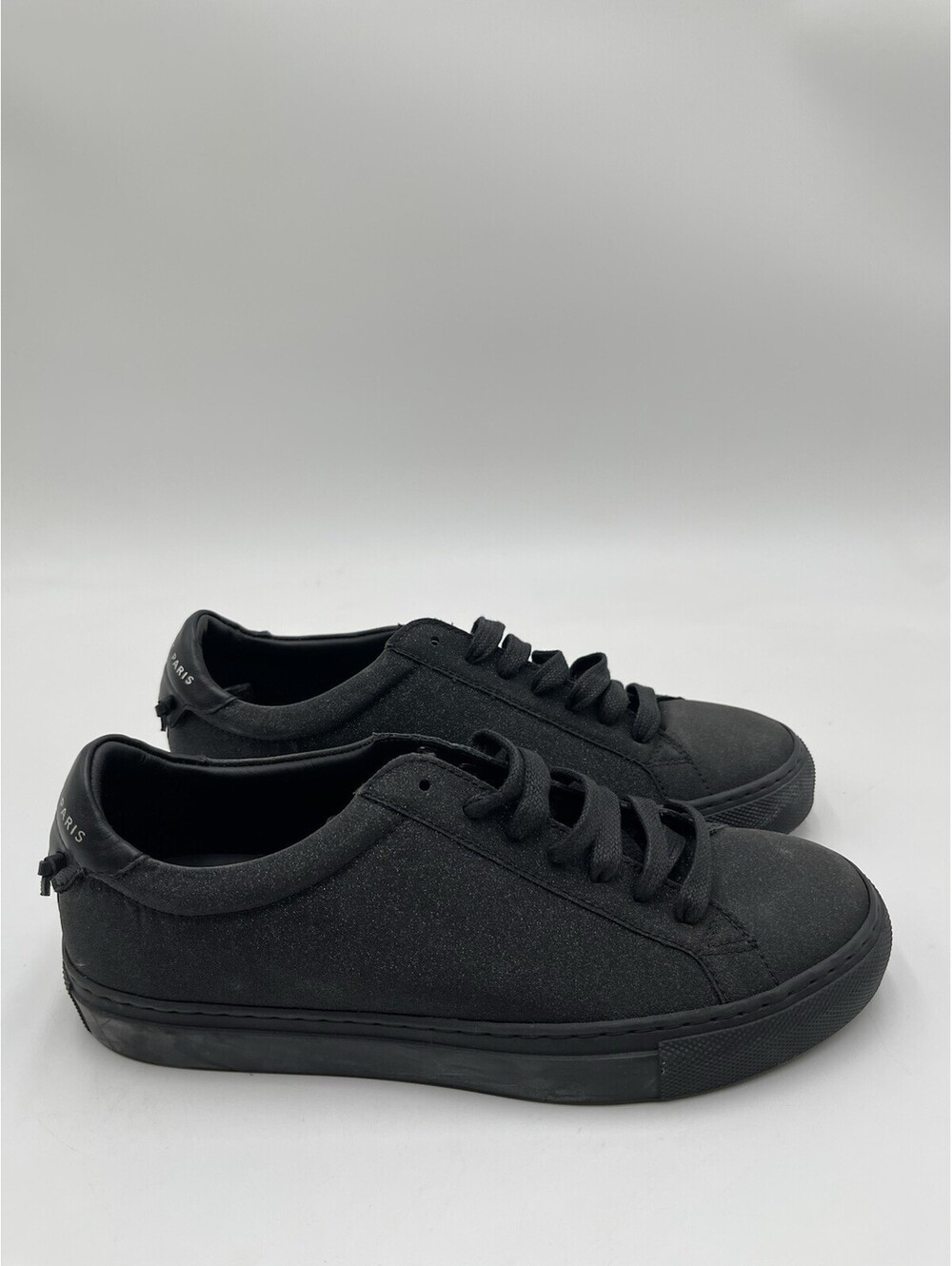 Givenchy Urban Street Black Glitter Sparkle Leather Sneakers Size 36